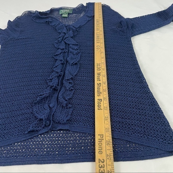 NEW Ralph Lauren Open Knit Button Hand Knit Rayon Cardigan Size Large - Picture 12 of 12